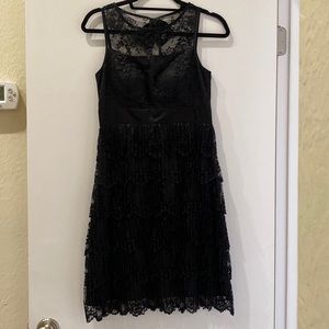 Black lace short dress